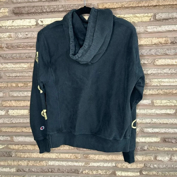 Champion Vintage Black Reverse Weave Hoodie Sweatshirt Size Medium - Picture 4 of 7